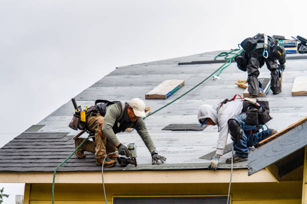 Professional Gutter Installation technician working in Elmira, CA